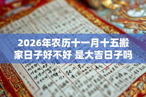 2026年农历十一月十五搬家日子好不好 是大吉日子吗 2026年农历十一月十五搬家日子好不好 是大吉日子吗