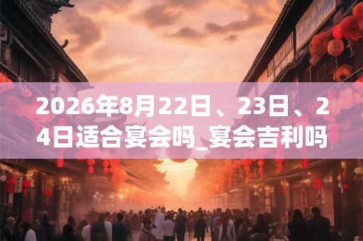 2026年8月22日、23日、24日适合宴会吗_宴会吉利吗