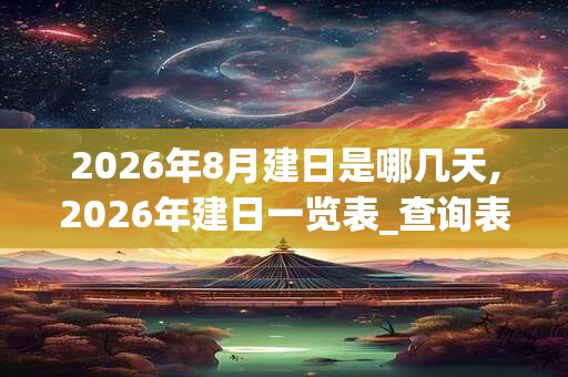 2026年8月建日是哪几天,2026年建日一览表_查询表 2026年8月建日是哪几天,2026年建日一览表_查询表