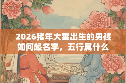 2026猪年大雪出生的男孩如何起名字,五行属什么 2026猪年大雪出生的男孩如何起名字,五行属什么