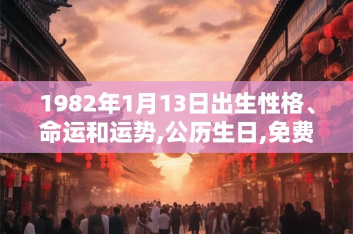 1982年1月13日出生性格、命运和运势,公历生日,免费算命