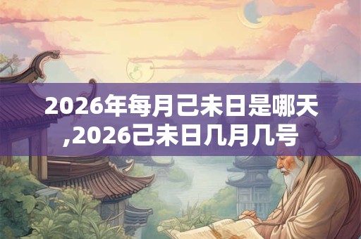2026年每月己未日是哪天,2026己未日几月几号
