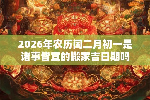 2026年农历闰二月初一是诸事皆宜的搬家吉日期吗