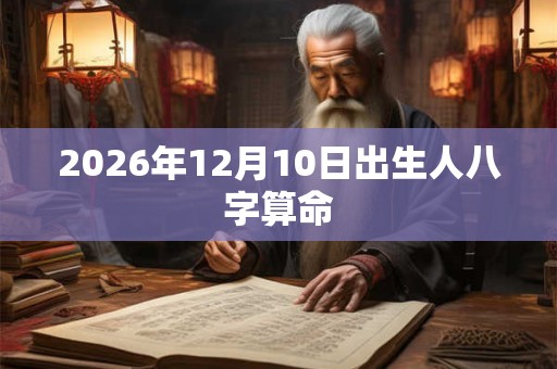 2026年12月10日出生人八字算命