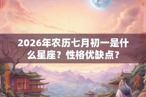 2026年农历七月初一是什么星座？性格优缺点？