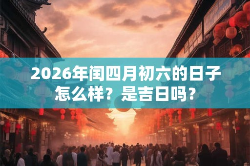 2026年闰四月初六的日子怎么样？是吉日吗？