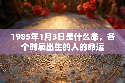 1985年1月3日是什么命，各个时辰出生的人的命运