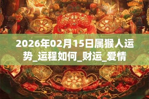 2026年02月15日属猴人运势_运程如何_财运_爱情 2026年02月15日属猴人运势_运程如何_财运_爱情