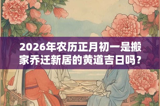 2026年农历正月初一是搬家乔迁新居的黄道吉日吗？