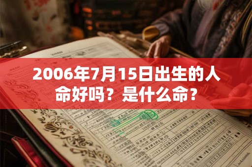 2006年7月15日出生的人命好吗？是什么命？