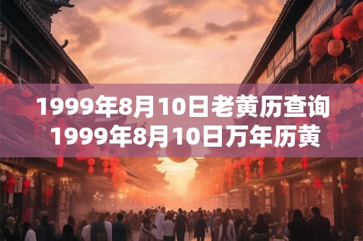 1999年8月10日老黄历查询 1999年8月10日万年历黄道吉日