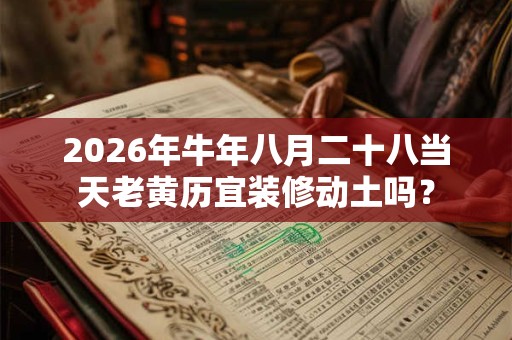 2026年牛年八月二十八当天老黄历宜装修动土吗？