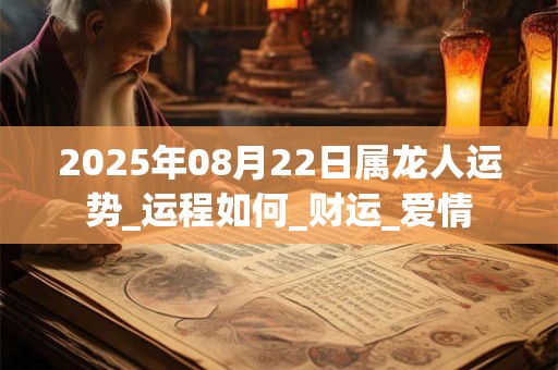 2025年08月22日属龙人运势_运程如何_财运_爱情 2025年08月22日属龙人运势_运程如何_财运_爱情
