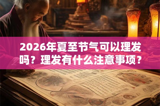2026年夏至节气可以理发吗？理发有什么注意事项？