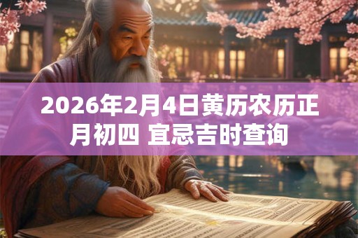 2026年2月4日黄历农历正月初四 宜忌吉时查询