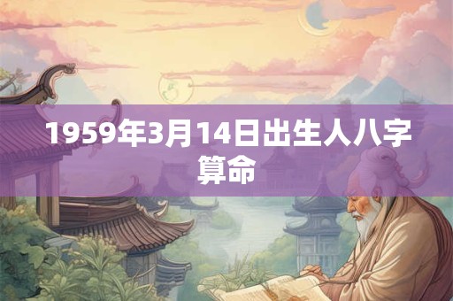 1959年3月14日出生人八字算命