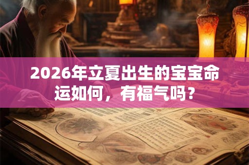 2026年立夏出生的宝宝命运如何,有福气吗? 2026年立夏出生的宝宝命运如何,有福气吗?