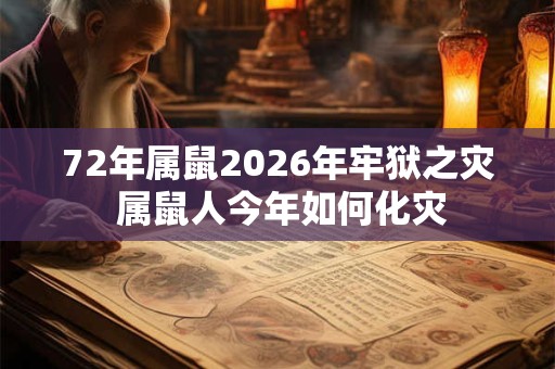 72年属鼠2026年牢狱之灾 属鼠人今年如何化灾