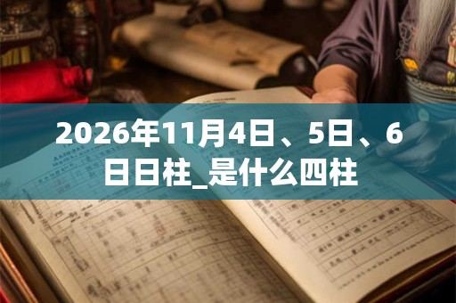 2026年11月4日、5日、6日日柱_是什么四柱