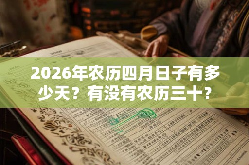 2026年农历四月日子有多少天？有没有农历三十？