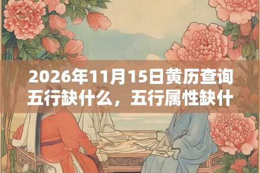 2026年11月15日黄历查询五行缺什么，五行属性缺什么