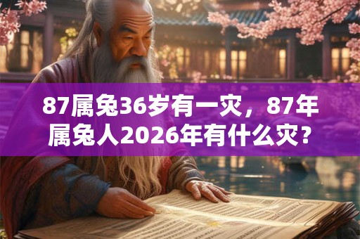 87属兔36岁有一灾，87年属兔人2026年有什么灾？