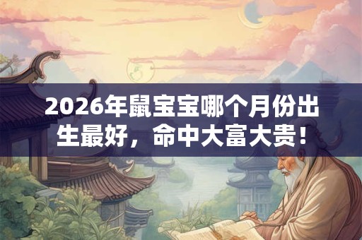 2026年鼠宝宝哪个月份出生最好，命中大富大贵！