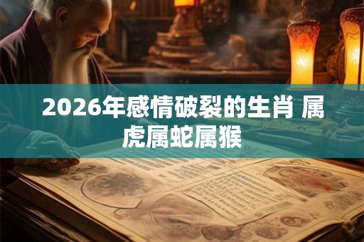 2026年感情破裂的生肖 属虎属蛇属猴
