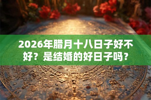 2026年腊月十八日子好不好？是结婚的好日子吗？