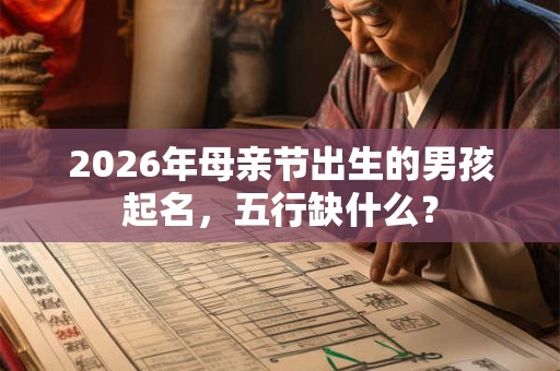 2026年母亲节出生的男孩起名，五行缺什么？