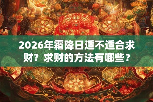 2026年霜降日适不适合求财?求财的方法有哪些? 2026年霜降日适不适合求财?求财的方法有哪些?