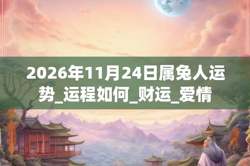 2026年11月24日属兔人运势_运程如何_财运_爱情