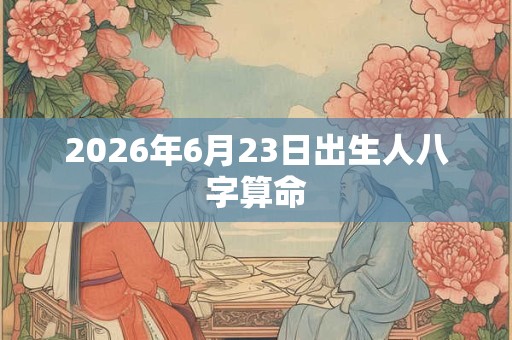2026年6月23日出生人八字算命