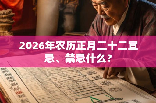 2026年农历正月二十二宜忌、禁忌什么? 2026年农历正月二十二宜忌、禁忌什么?