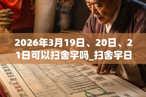 2026年3月19日、20日、21日可以扫舍宇吗_扫舍宇日子好吗
