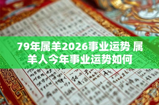 79年属羊2026事业运势 属羊人今年事业运势如何