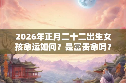 2026年正月二十二出生女孩命运如何？是富贵命吗？