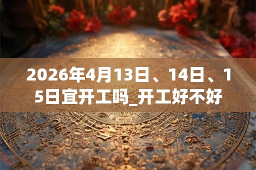 2026年4月13日、14日、15日宜开工吗_开工好不好