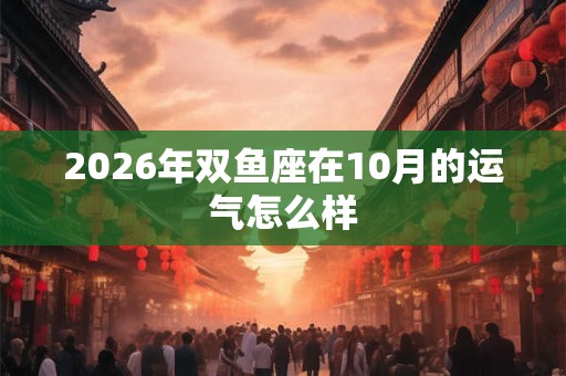 2026年双鱼座在10月的运气怎么样 2026年双鱼座在10月的运气怎么样