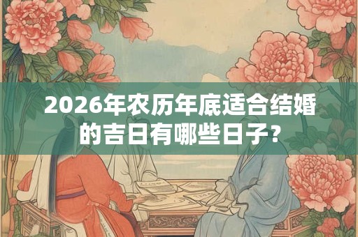 2026年农历年底适合结婚的吉日有哪些日子？