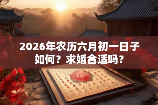 2026年农历六月初一日子如何?求婚合适吗? 2026年农历六月初一日子如何?求婚合适吗?