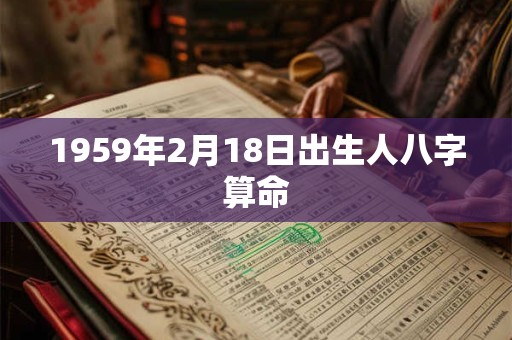 1959年2月18日出生人八字算命 1959年2月18日出生人八字算命