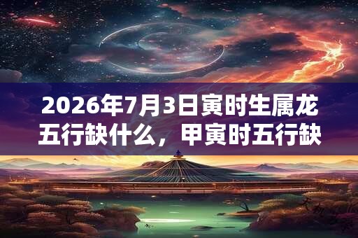 2026年7月3日寅时生属龙五行缺什么，甲寅时五行缺什么