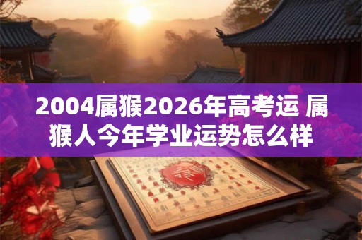 2004属猴2026年高考运 属猴人今年学业运势怎么样 2004属猴2026年高考运 属猴人今年学业运势怎么样