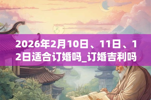 2026年2月10日、11日、12日适合订婚吗_订婚吉利吗