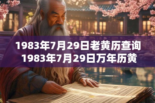 1983年7月29日老黄历查询 1983年7月29日万年历黄道吉日 1983年7月29日老黄历查询 1983年7月29日万年历黄道吉日