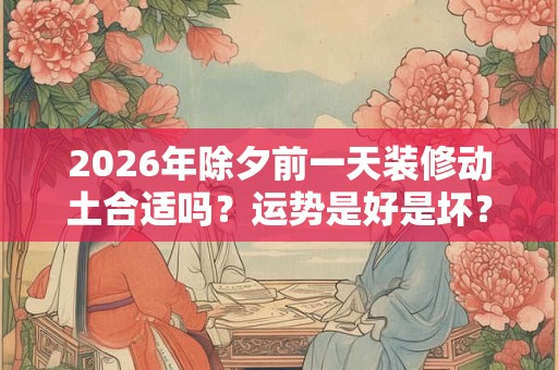 2026年除夕前一天装修动土合适吗？运势是好是坏？