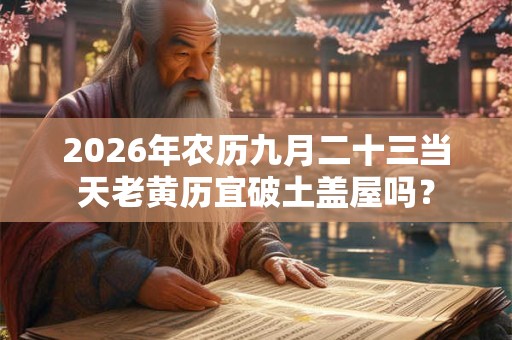 2026年农历九月二十三当天老黄历宜破土盖屋吗？