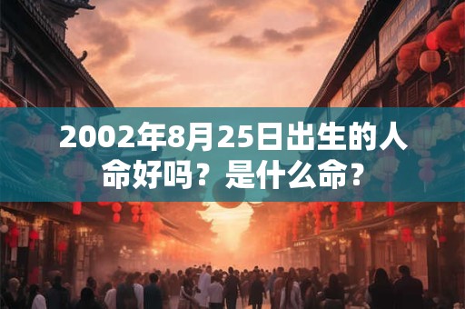 2002年8月25日出生的人命好吗？是什么命？