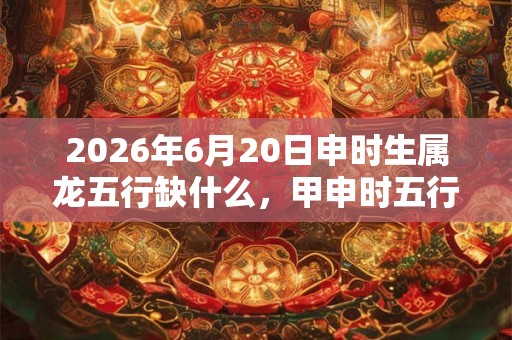 2026年6月20日申时生属龙五行缺什么，甲申时五行缺什么